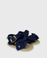 Sandalias Sin Suela Denim Moño Punto Melosos